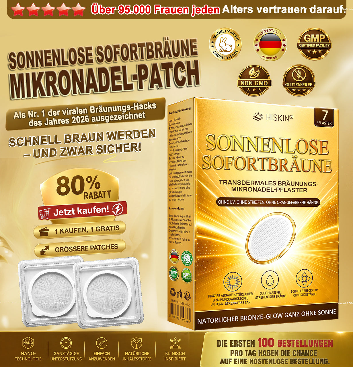 𝑶𝒇𝒇𝒊𝒛𝒊𝒆𝒍𝒍𝒆𝒓 𝑺𝒕𝒐𝒓𝒆 | ☀️ 𝐇𝐢𝐬𝐤𝐢𝐧® 𝐒𝐮𝐧𝐥𝐞𝐬𝐬 𝐈𝐧𝐬𝐭𝐚𝐧𝐭 𝐁𝐫𝐨𝐧𝐳𝐞 𝐌𝐢𝐜𝐫𝐨𝐧𝐞𝐞𝐝𝐥𝐞 𝐓𝐚𝐧𝐧𝐢𝐧𝐠-𝐏𝐚𝐭𝐜𝐡 (𝐍𝐮𝐫 𝐞𝐢𝐧𝐦𝐚𝐥 𝐭ä𝐠𝐥𝐢𝐜𝐡) 𝐒𝐢𝐜𝐡𝐭𝐛𝐚𝐫𝐞𝐫 𝐁𝐫𝐨𝐧𝐳𝐞-𝐆𝐥𝐨𝐰 𝐢𝐧 𝟕 𝐓𝐚𝐠𝐞𝐧 ✅ 𝐊𝐞𝐢𝐧 𝐔𝐕, 𝐊𝐞𝐢𝐧 𝐎𝐫𝐚𝐧𝐠𝐞-𝐓𝐨𝐧, 𝐊𝐞𝐢𝐧𝐞 𝐒𝐭𝐫𝐞𝐢𝐟𝐞𝐧, 𝐊𝐞𝐢𝐧 𝐃𝐇𝐀, 𝐊𝐞𝐢𝐧𝐞 𝐕𝐞𝐫𝐬𝐜𝐡𝐦𝐮𝐭𝐳𝐮𝐧𝐠.