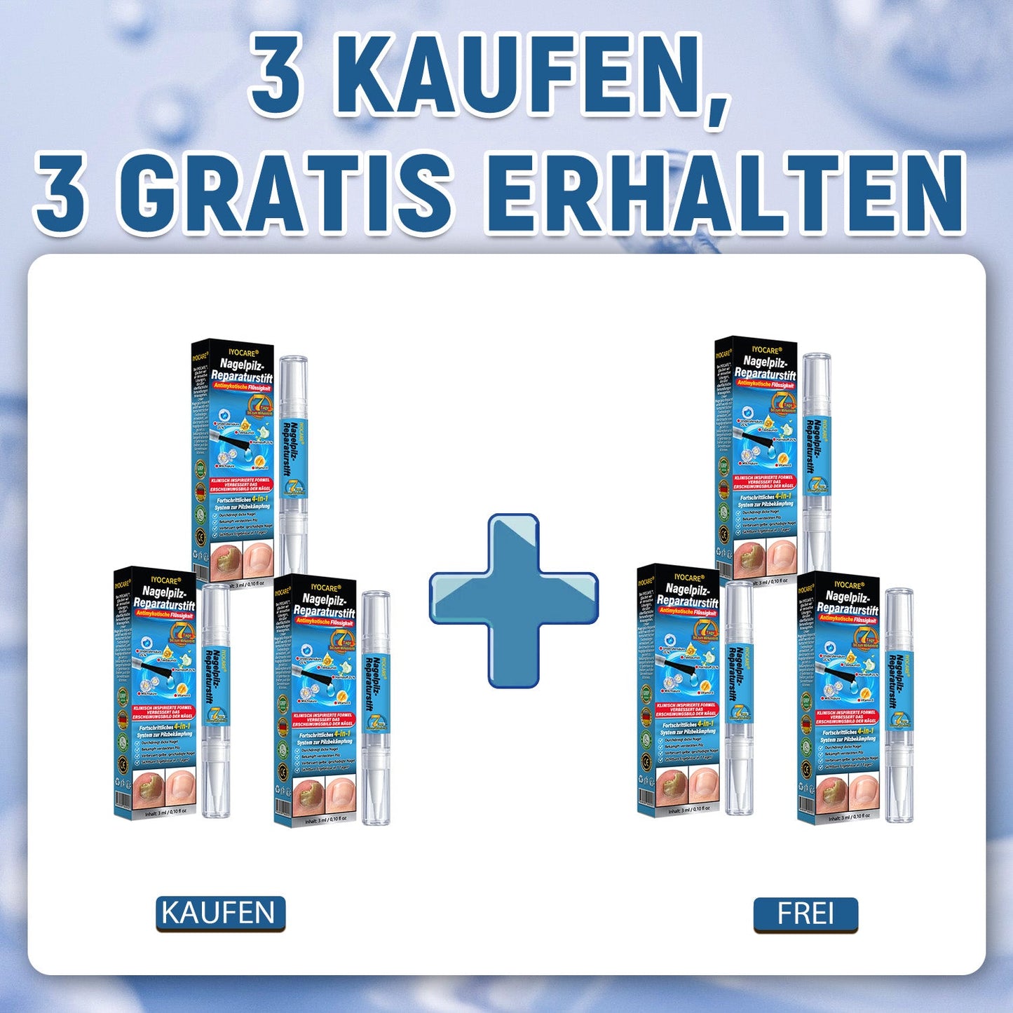 IYOCARE® Nagelpilz Reparatur-Stift Bekämpft die Ursache — Sichtbare Verbesserung in wenigen Tagen* Die meisten Behandlungen bleiben an der Oberfläche. Diese wirkt tiefer.