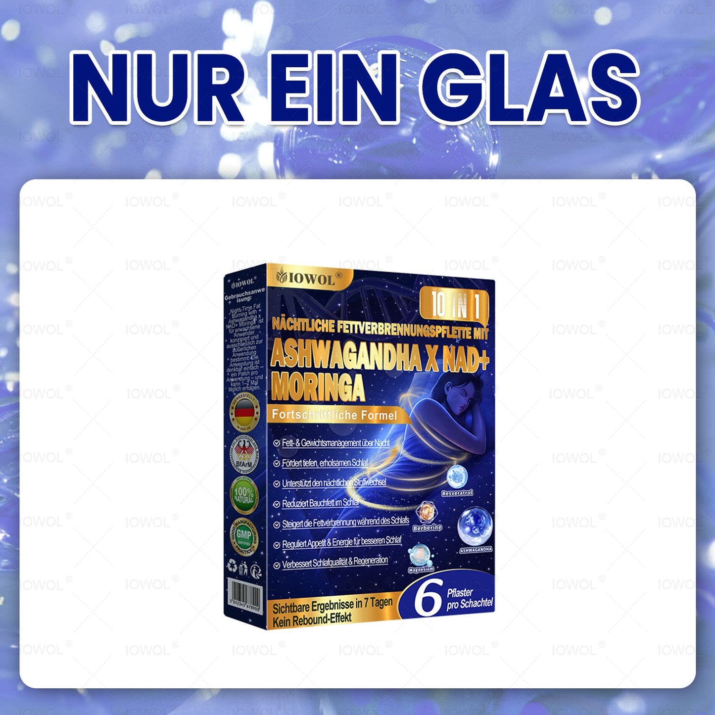 IOWOL® Schlafpflaster für die Nacht! Sanft entspannen, besser abschalten & erholter aufwachen.