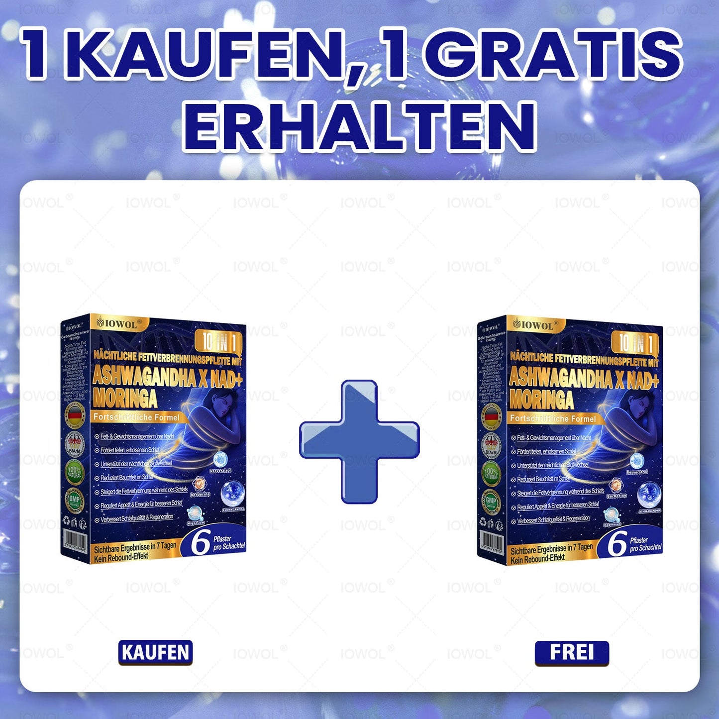 IOWOL® Schlafpflaster für die Nacht! Sanft entspannen, besser abschalten & erholter aufwachen.