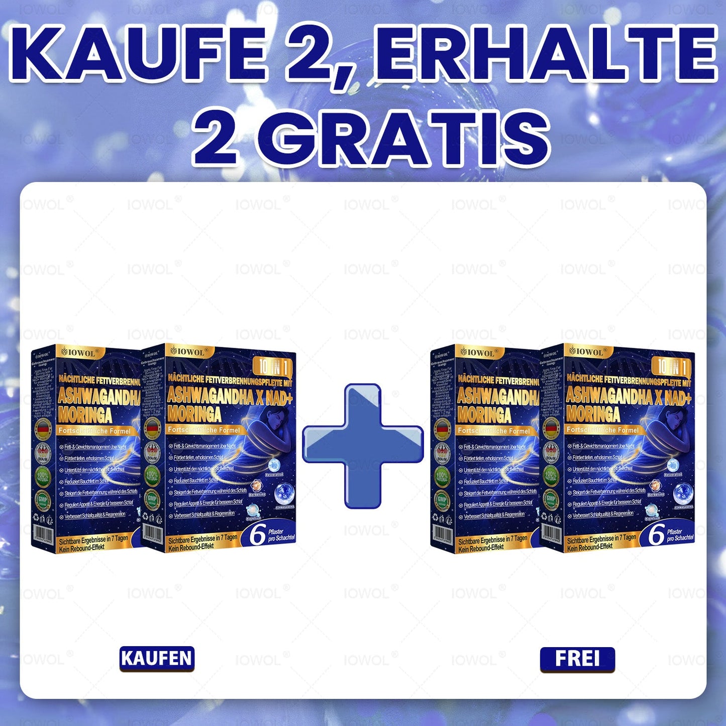 IOWOL® Schlafpflaster für die Nacht! Sanft entspannen, besser abschalten & erholter aufwachen.