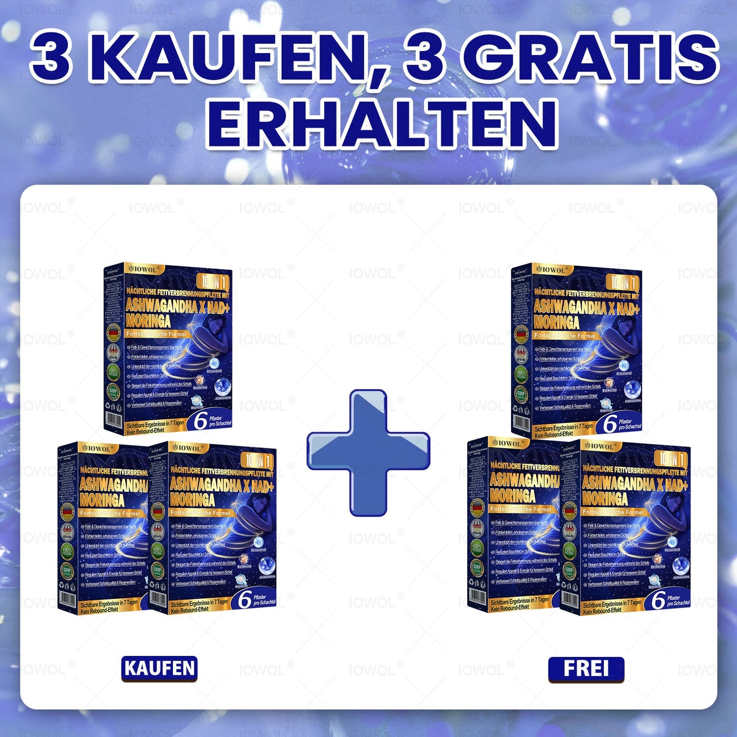 IOWOL® Schlafpflaster für die Nacht! Sanft entspannen, besser abschalten & erholter aufwachen.